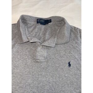 Polo Ralph Lauren Mens XL Classic Fit Gray Polo Shirt Navy Pony Logo
